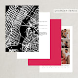 "Skyline -New York" - Wedding Invitations in Magenta by Laura Condouris - Back of Card