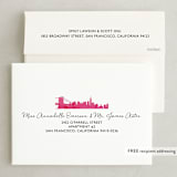 "Skyline -New York" - Wedding Invitations in Magenta by Laura Condouris - FREE Recipient Addressing