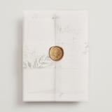 "Grace" - Wedding Invitations in Porcelain by Leah Bisch - Assembled with Vellum Wrap and Wax Seal