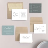 "Postale" - Wedding Invitations in Ebony by Ann Gardner - Invitation Suite