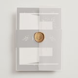 "Garden Moonlight" - Wedding Invitations in Ink by Katherine Moynagh - Assembled with Vellum Wrap and Wax Seal