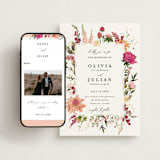 "Lush" - Wedding Invitations in Magenta by Susan Moyal - FREE Wedding Website