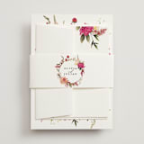 "Lush" - Wedding Invitations in Magenta by Susan Moyal - Assembled with Belly Band