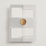 "Juniper" - Wedding Invitations in Emerald by Kate Ahn - Assembled with Vellum Wrap and Wax Seal