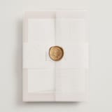 "Moment" - Wedding Invitations in Rose by Erin German - Assembled with Vellum Wrap and Wax Seal