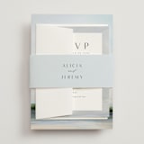 "Calm Water" - Wedding Invitations in Sky by Nicole Walsh - Assembled with Belly Band