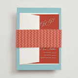 "Vivid" - Wedding Invitations in Sky by Kelly Watkins - Assembled with Belly Band