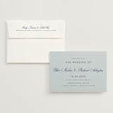 "Landscape Script" - Wedding Invitations in Sky by Kelly Schmidt - Invitation with Envelope