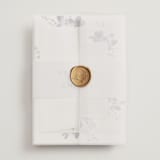 "Love Story" - Wedding Invitations in Indigo by Leah Bisch - Assembled with Vellum Wrap and Wax Seal