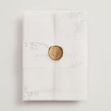 "Fresh Sage" - Wedding Invitations in Olive by Christie Kelly - Assembled with Vellum Wrap and Wax Seal