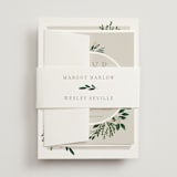 "Watermark" - Wedding Invitations in Cypress by Kaydi Bishop - Assembled with Belly Band