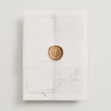 "Watermark" - Wedding Invitations in Cypress by Kaydi Bishop - Assembled with Vellum Wrap and Wax Seal