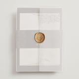 "Eternal Love" - Wedding Invitations in Dark Chocolate by Laura Bolter - Assembled with Vellum Wrap and Wax Seal
