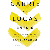 "Painted Chevrons" - Wedding Invitations in Lemon Drop by Hooray Creative - Close-Up