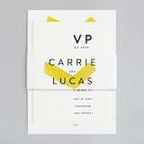 "Painted Chevrons" - Wedding Invitations in Lemon Drop by Hooray Creative - Assembled