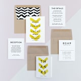 "Painted Chevrons" - Wedding Invitations in Lemon Drop by Hooray Creative - Invitation Suite