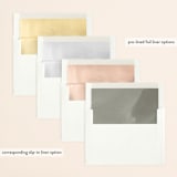 "Elegant Crest" - Wedding Invitations in Stone by Ariel Rutland - Envelope Liner Options