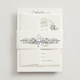 "Forget Me Nots" - Wedding Invitations in Violet by Jenna Holcomb - Assembled with Belly Band