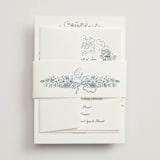 "Forget Me Nots" - Wedding Invitations in Bluebell by Jenna Holcomb - Assembled with Belly Band