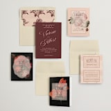 "Museum" - Wedding Invitations in Burgundy by Nazia Hyder - Invitation Suite