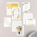 "Organic Florals" - Wedding Invitations in Honey by Susan Moyal - Invitation Suite