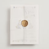 "modern folk" - Wedding Invitations in Blush by GeekInk Design - Assembled with Vellum Wrap and Wax Seal