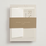 "Left Stack" - Wedding Invitations in Vanilla by Alethea and Ruth - Assembled with Belly Band