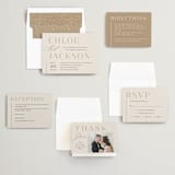 "Left Stack" - Wedding Invitations in Vanilla by Alethea and Ruth - Invitation Suite