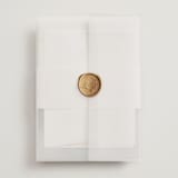 "Lakefront" - Wedding Invitations in Natural by Robert and Stella - Assembled with Vellum Wrap and Wax Seal