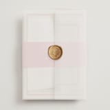 "dewberry" - Wedding Invitations in Petal by Sara Hicks Malone - Assembled with Vellum Wrap and Wax Seal