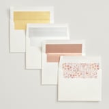 "Floral Border" - Wedding Invitations in Peach by Pippa Shaw - Envelope Liner Options