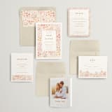 "Floral Border" - Wedding Invitations in Peach by Pippa Shaw - Invitation Suite