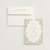 "Avery" - Wedding Invitations in Peony by Jennifer Wick - Invitation with Envelope