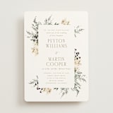 "Sprigs of Joy" - Wedding Invitations in Pearl by Leah Bisch - Front