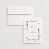 "Sprigs of Joy" - Wedding Invitations in Pearl by Leah Bisch - Invitation with Envelope