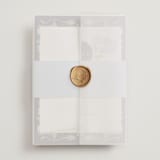 "Hydrangea Garden" - Wedding Invitations in Navy by Susan Zinader - Assembled with Vellum Wrap and Wax Seal