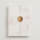 "Giardino" - Wedding Invitations in Saffron by Vera Lim - Assembled with Vellum Wrap and Wax Seal