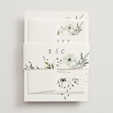 "Wildflower Garden" - Wedding Invitations in Lace by Hannah Williams - Assembled with Belly Band