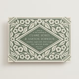 "Floral Diamond" - Wedding Invitations in Eucalyptus by Katharine Watson - Front