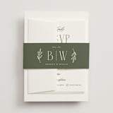 "Arched Monogram" - Wedding Invitations in Olive by Erica Krystek - Assembled with Belly Band