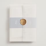 "Arched Monogram" - Wedding Invitations in Ecru by Erica Krystek - Assembled with Vellum Wrap and Wax Seal