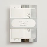 "Panoramic" - Wedding Invitations in Cloud by Heather Schertzer - Assembled with Belly Band