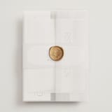 "Panoramic" - Wedding Invitations in Cloud by Heather Schertzer - Assembled with Vellum Wrap and Wax Seal