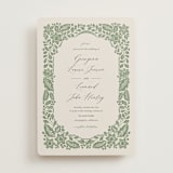 "Embroidered" - Wedding Invitations in Moss by Jen Owens - Front
