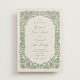"Embroidered" - Wedding Invitations in Moss by Jen Owens - Front