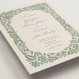 "Embroidered" - Wedding Invitations in Moss by Jen Owens - Detail