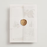 "Valley of the Moon" - Wedding Invitations in Sage by Shiny Penny Studio - Assembled with Vellum Wrap and Wax Seal