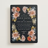"Dahlia Season" - Wedding Invitations in Navy by Olivia Kanaley Inman - Front