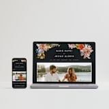 "Dahlia Season" - Wedding Invitations in Navy by Olivia Kanaley Inman - FREE Wedding Website
