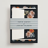 "Dahlia Season" - Wedding Invitations in Navy by Olivia Kanaley Inman - Assembled with Belly Band
